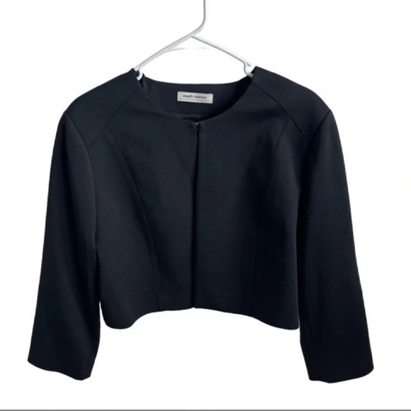 ANGELO MARANI Italian Designer Long Sleeves Black Blazer Size 48 (US L) - Picture 2 of 16